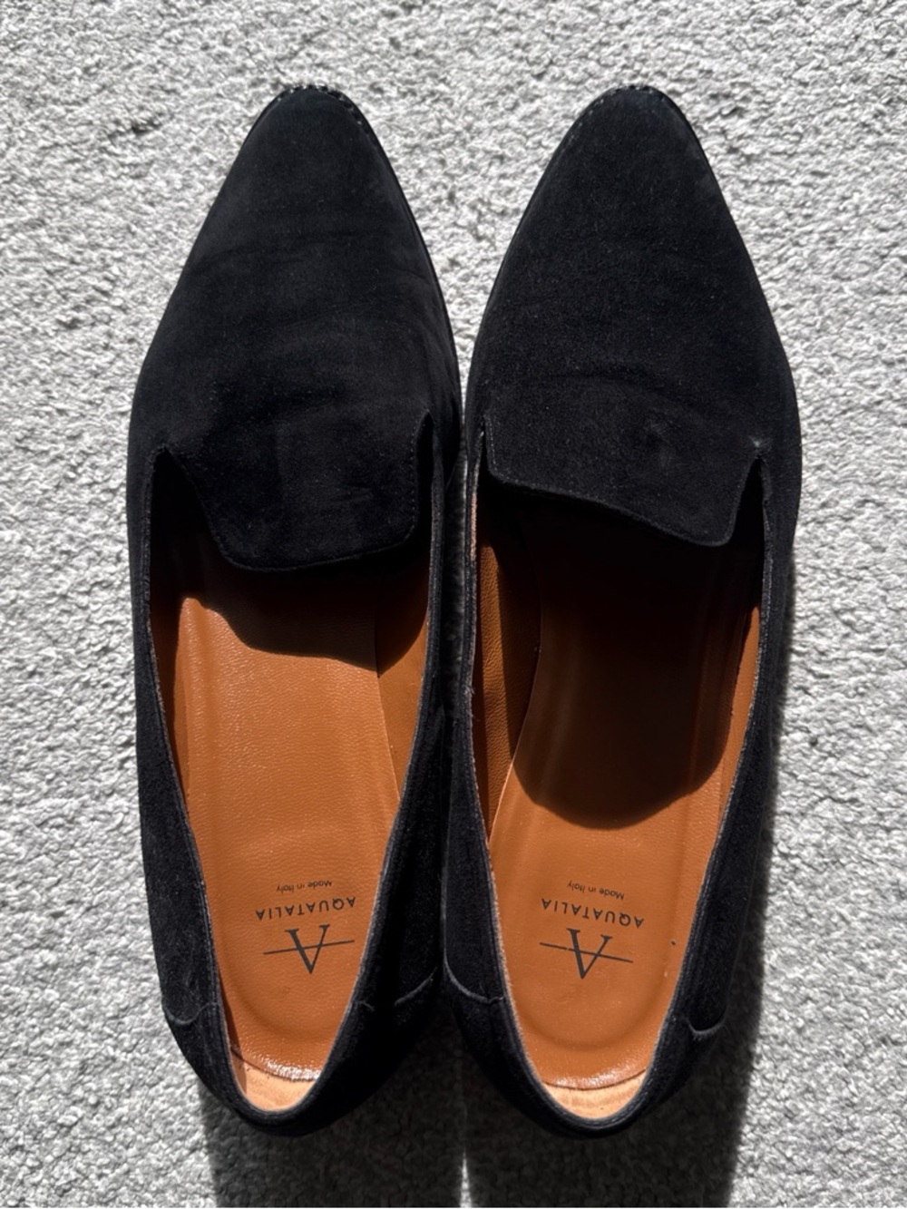 Aquatalia Black Suede Loafers